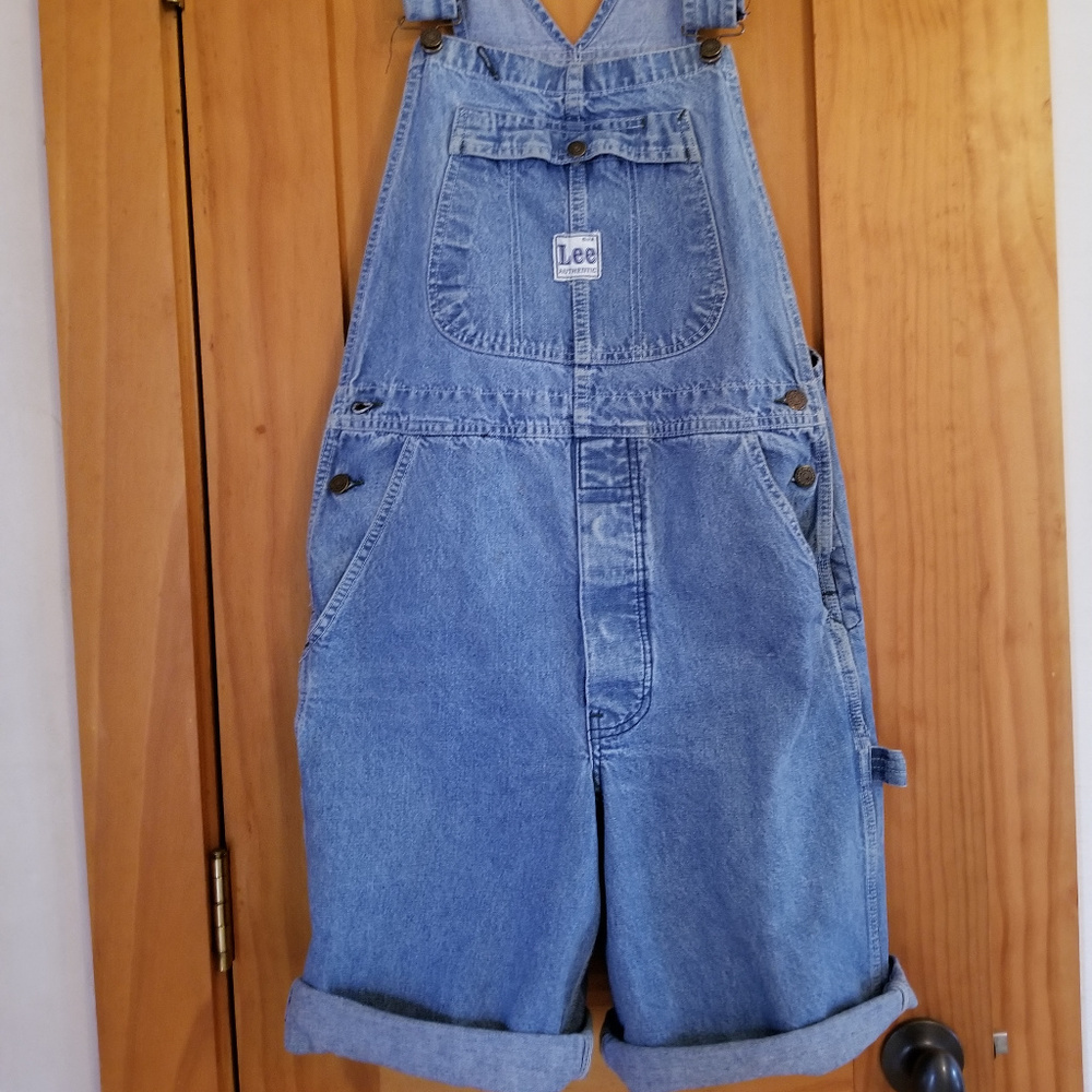 Vintage Lee Denim Bib Overall Shorts